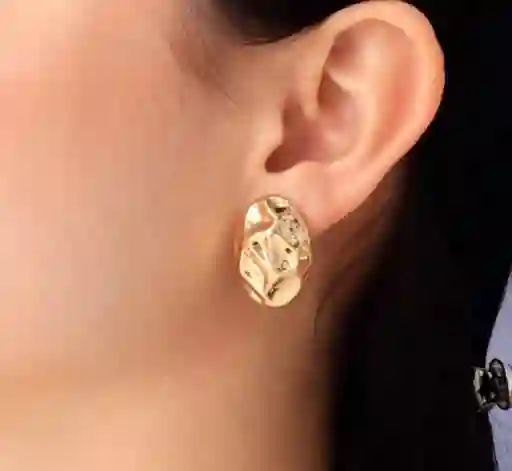 Topos Ovalados Rodio Dorado 3cms