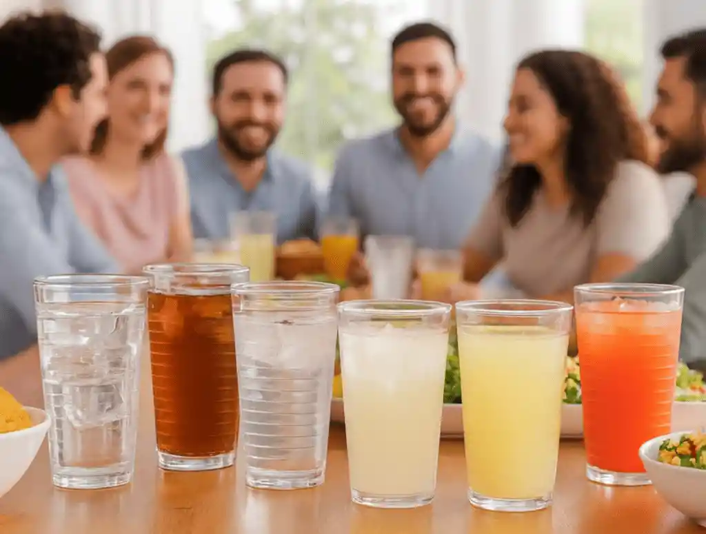 Set 6 Vasos Vidrio Texturizado Óptico 233ml 11oz Refrescos Jugos Bebida