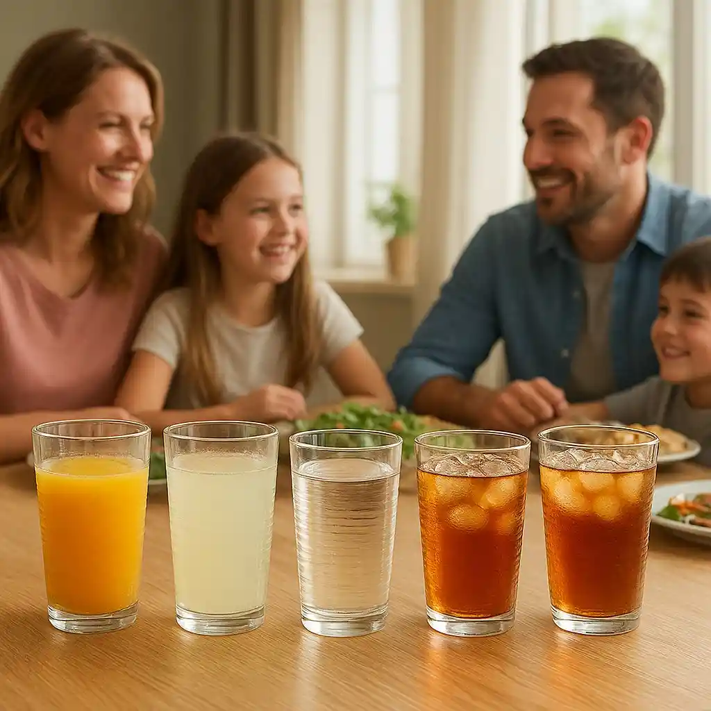 Set 6 Vasos Vidrio Texturizado Óptico 233ml 11oz Refrescos Jugos Bebida