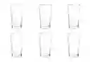 Set 6 Vasos Vidrio Texturizado Óptico 233ml 11oz Refrescos Jugos Bebida