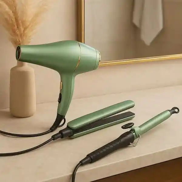 Combo Profesional 3 En 1 Aguacate Secador Plancha Y Rizador