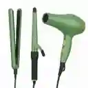 Combo Profesional 3 En 1 Aguacate Secador Plancha Y Rizador