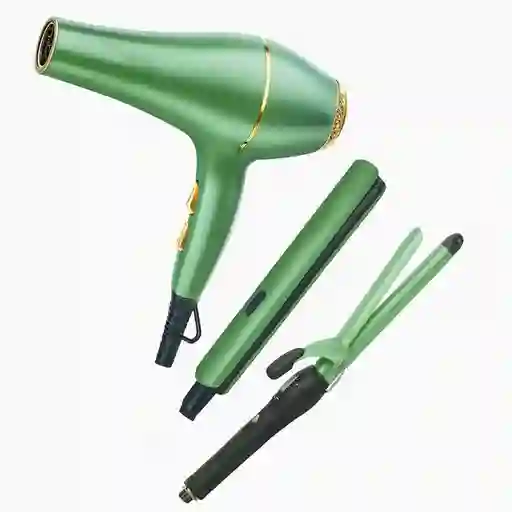 Combo Profesional 3 En 1 Aguacate Secador Plancha Y Rizador