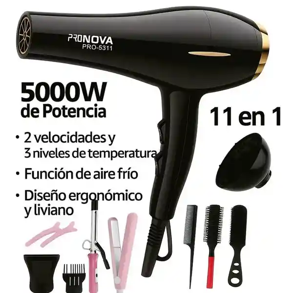 Secador Profesional Pro Nova 5311 5000w 11 En 1