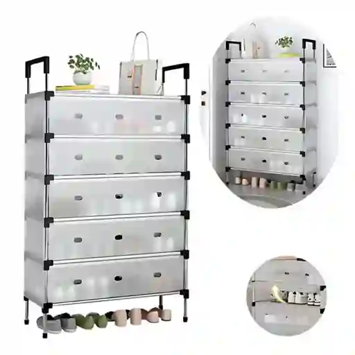 Zapatero Organizador 6 Niveles Con Cubierta A Prueba De Polvo