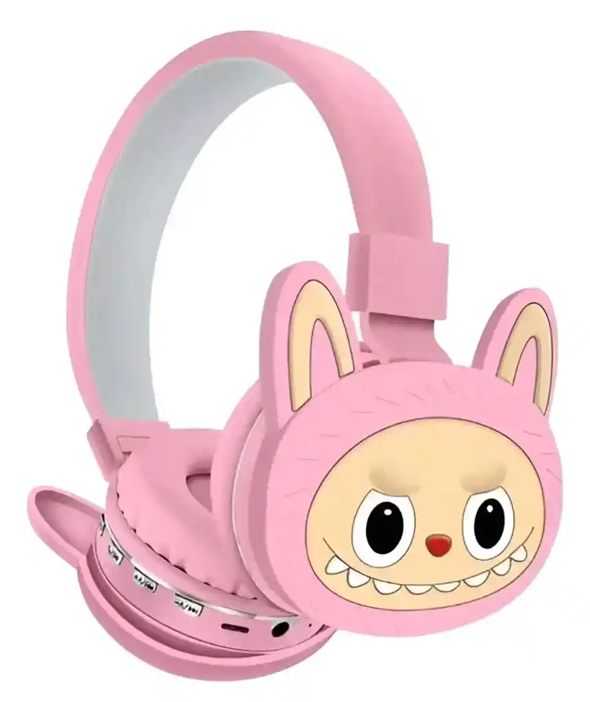 Audífonos Inalámbricos Diadema Labubu Rosado