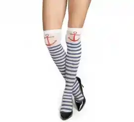 Medias De Rayas Motivo Marinero Largo A La Rodilla Halloween Disfraz