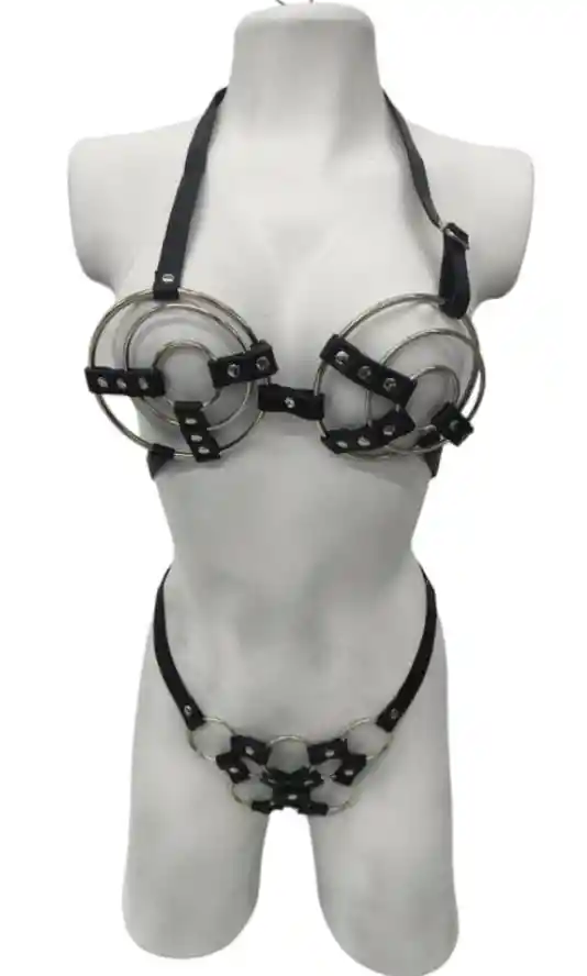 Conjunto Bondage Para Dama Lencería Bdsm Brasier + Panty