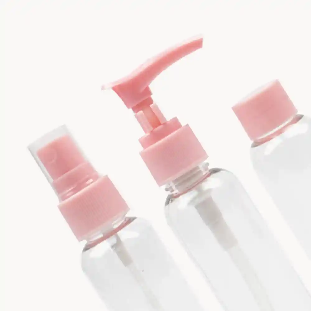 Kit Recipientes Plasticos X6 Pcs Viajero Reutilizable Color Rosado Claro Enkor