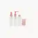 Kit Recipientes Plasticos X6 Pcs Viajero Reutilizable Color Rosado Claro Enkor