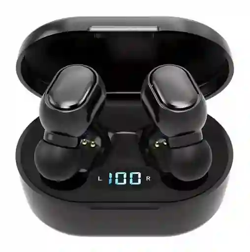 Audifonos Inalambricos Pequeños Negros Con Pantalla De Bateria Led