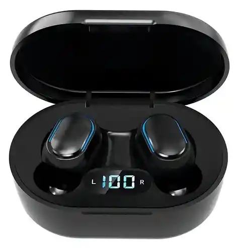 Audifonos Inalambricos Pequeños Negros Con Pantalla De Bateria Led