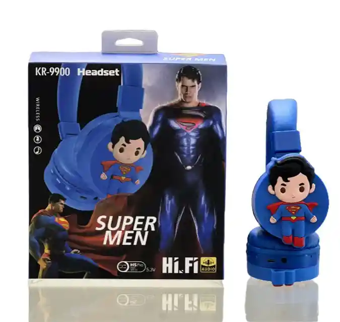 Audifonos Inalambricos Diadema Azul Superman