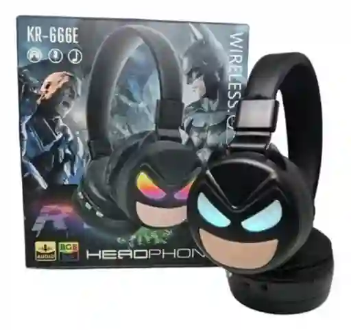 Audifonos Inalambricos Diadema Negra Batman