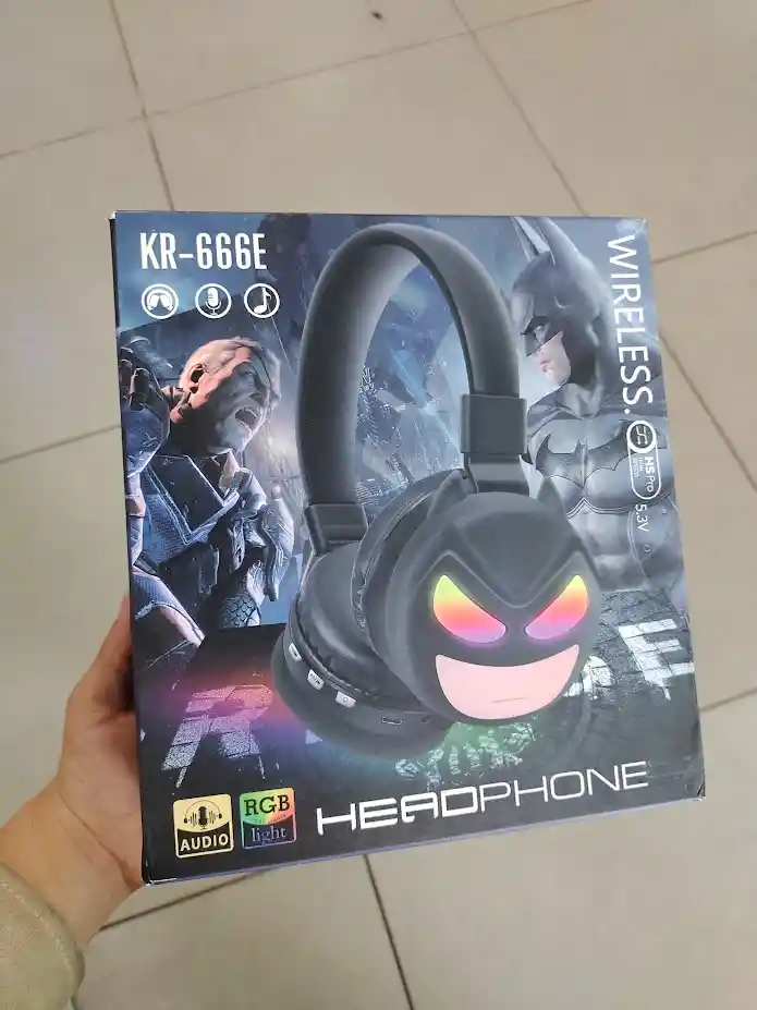 Audifonos Inalambricos Diadema Negra Batman