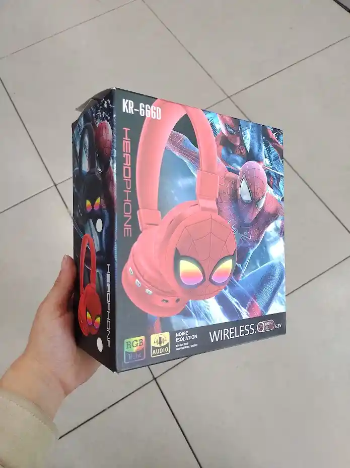 Audifonos Inalambricos Diadema Roja Hombre Araña Spiderman