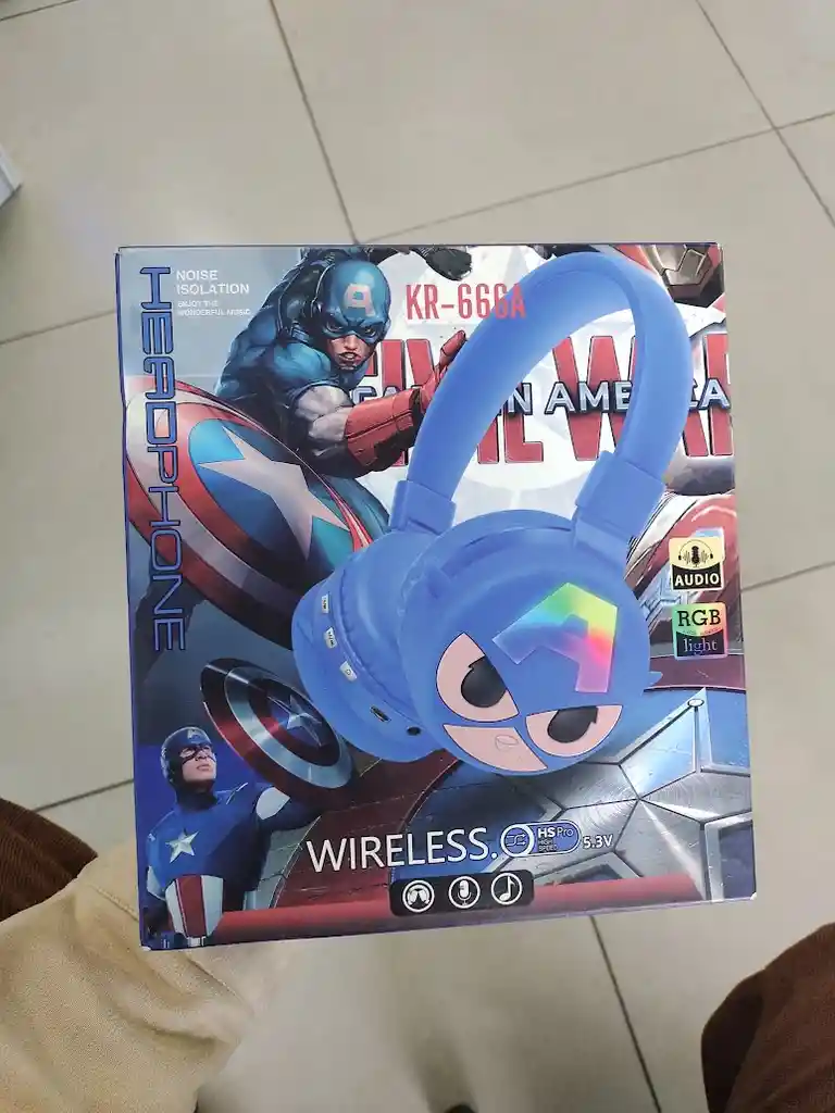 Audifonos Inalambricos Diadema Azul Capitan America