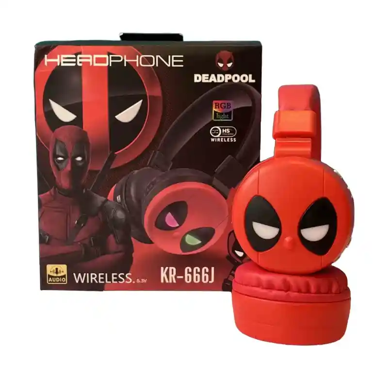 Audifonos Inalambricos Diadema Roja Deadpool