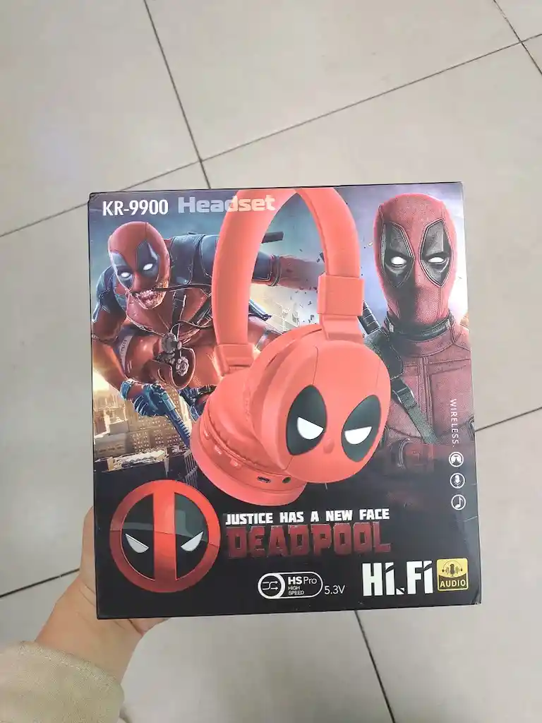 Audifonos Inalambricos Diadema Roja Deadpool
