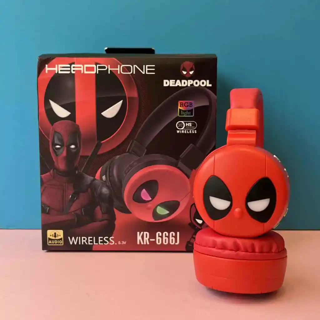 Audifonos Inalambricos Diadema Roja Deadpool
