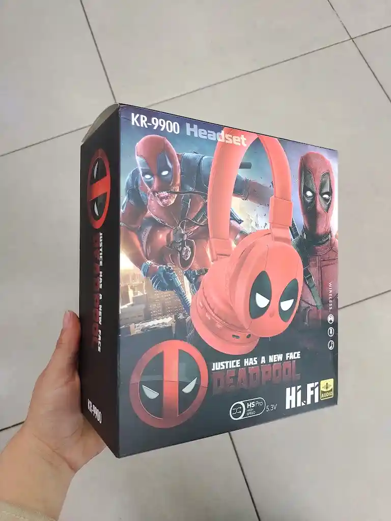Audifonos Inalambricos Diadema Roja Deadpool