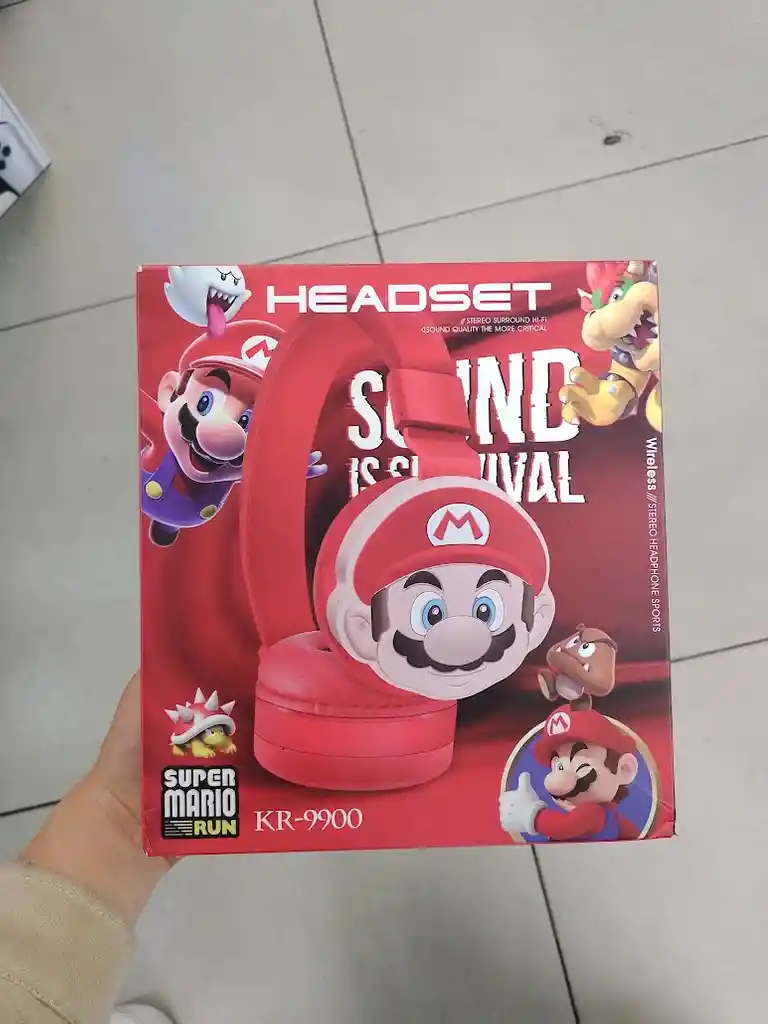 Audifonos Inalambricos Diadema Roja Mario Bros