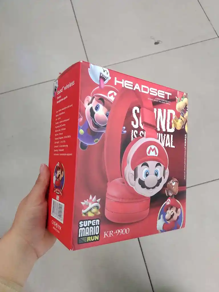 Audifonos Inalambricos Diadema Roja Mario Bros