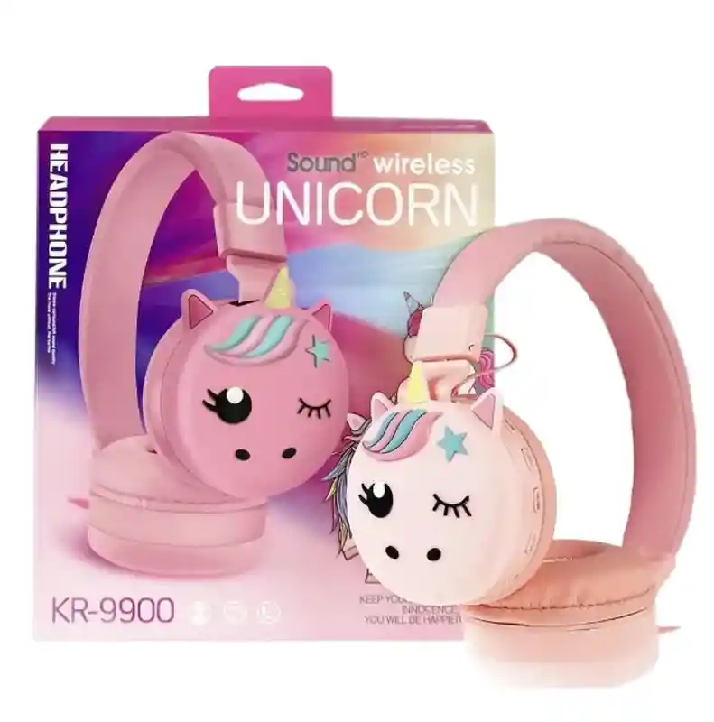 Audifonos Inalambricos Diadema Rosa Unicornio