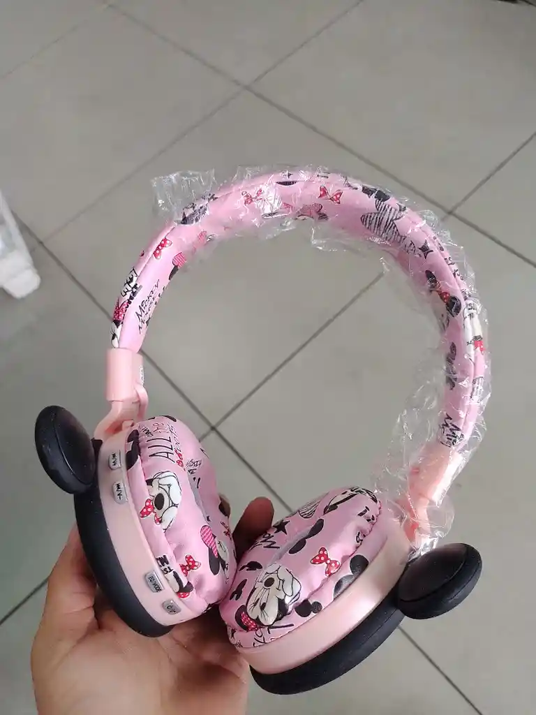 Audifonos Inalambricos Diadema Rosa Minnie Mouse