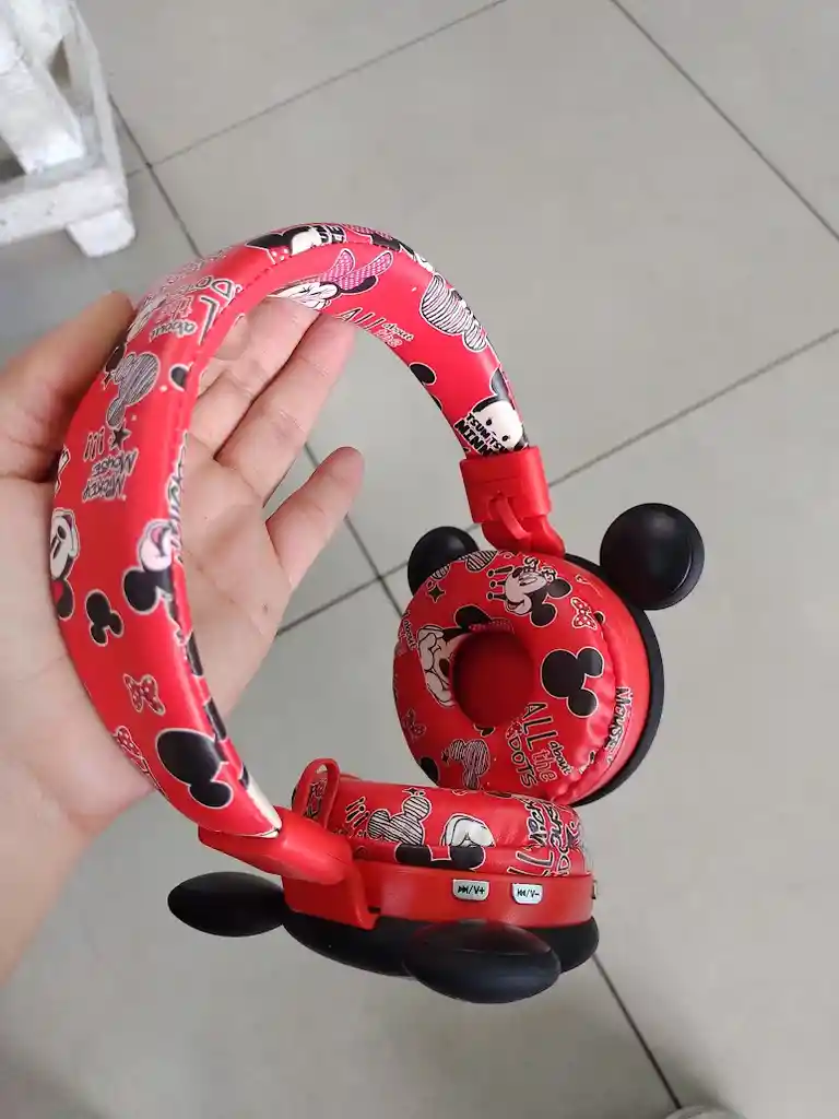 Audifonos Inalambricos Diadema Roja Minnie Mouse