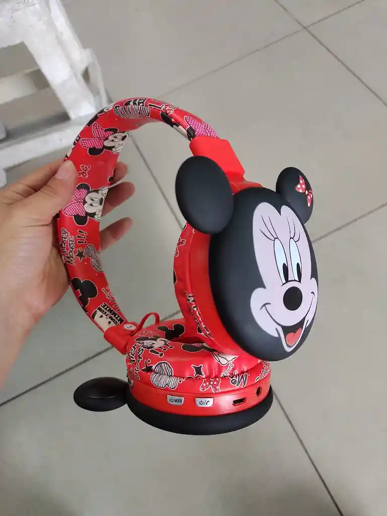 Audifonos Inalambricos Diadema Roja Minnie Mouse