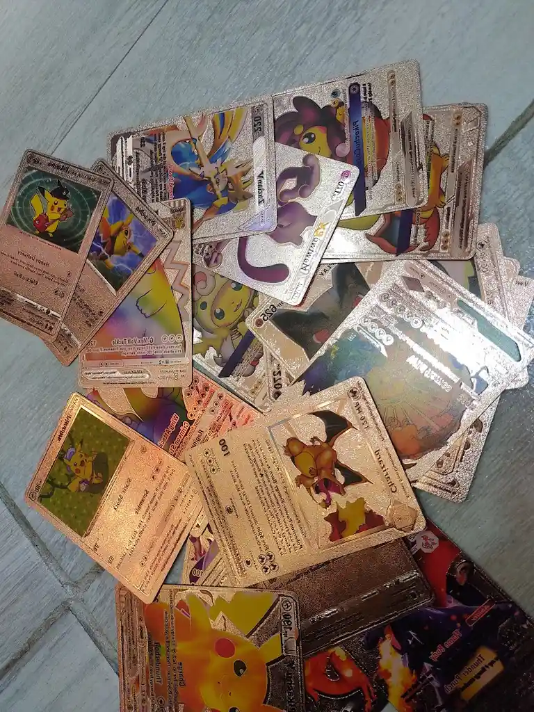 10 Cartas Tarjetas De Pokemon Rosa Bronce Brillantes Aleatorias