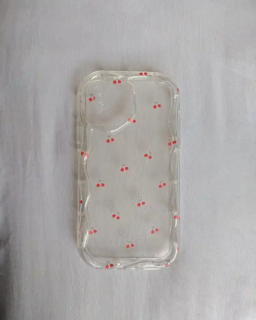 Forro Funda Transparente Con Cerezas Para Celular Iphone X/xs