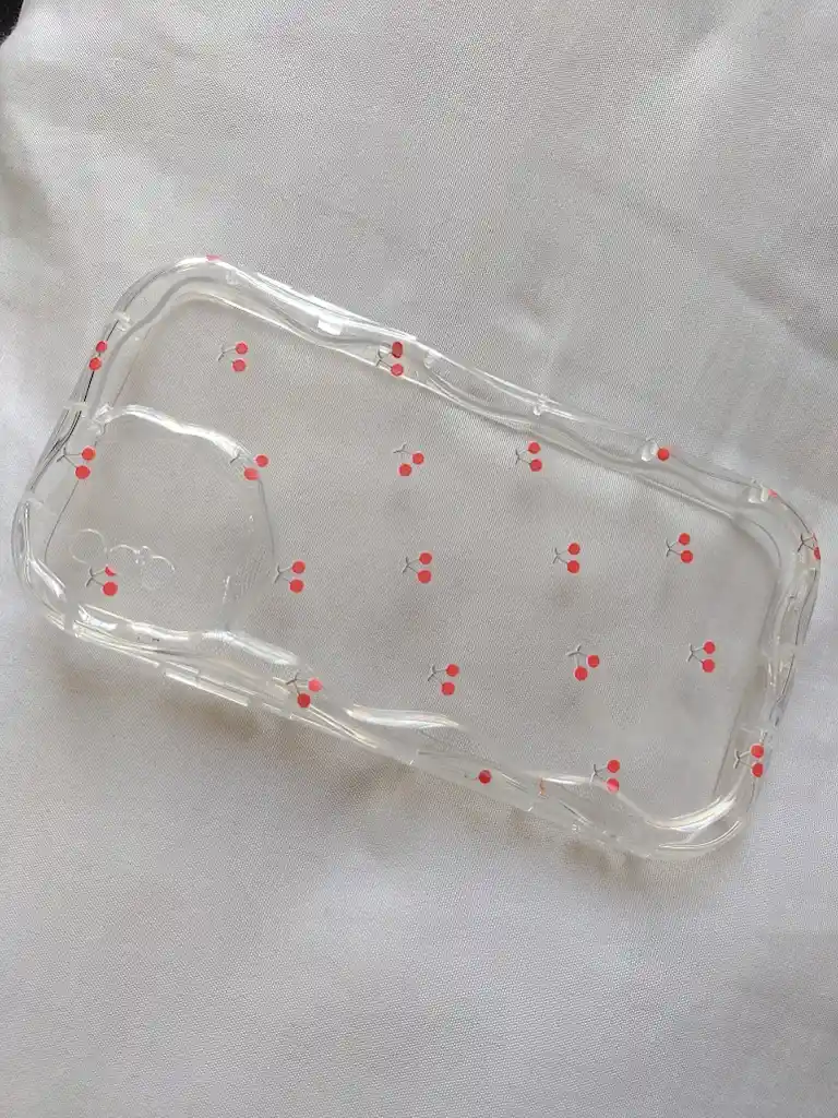 Forro Funda Transparente Con Cerezas Para Celular Iphone X/xs