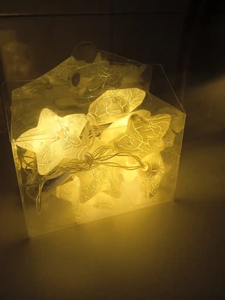 Instalacion Luces Led Navidad Estrellas Decorativas Mediana Inalambrica 10pcs X 2 Mts Pila 2a