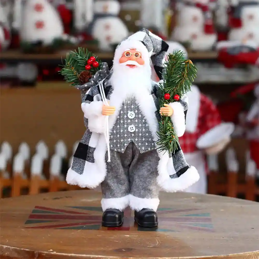 Papa Noel Adorno Decorativo Santa Claus 60 Cm Gris