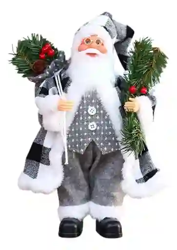 Papa Noel Adorno Decorativo Santa Claus 60 Cm Gris