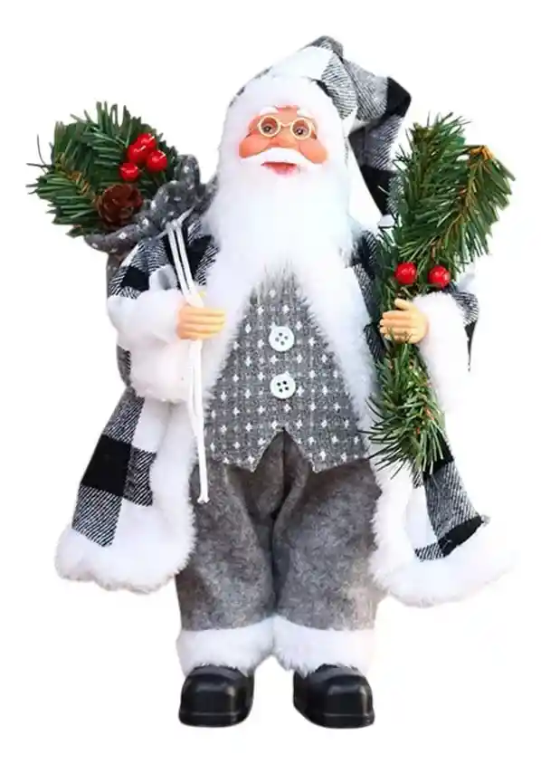 Papa Noel Adorno Decorativo Santa Claus 60 Cm Gris