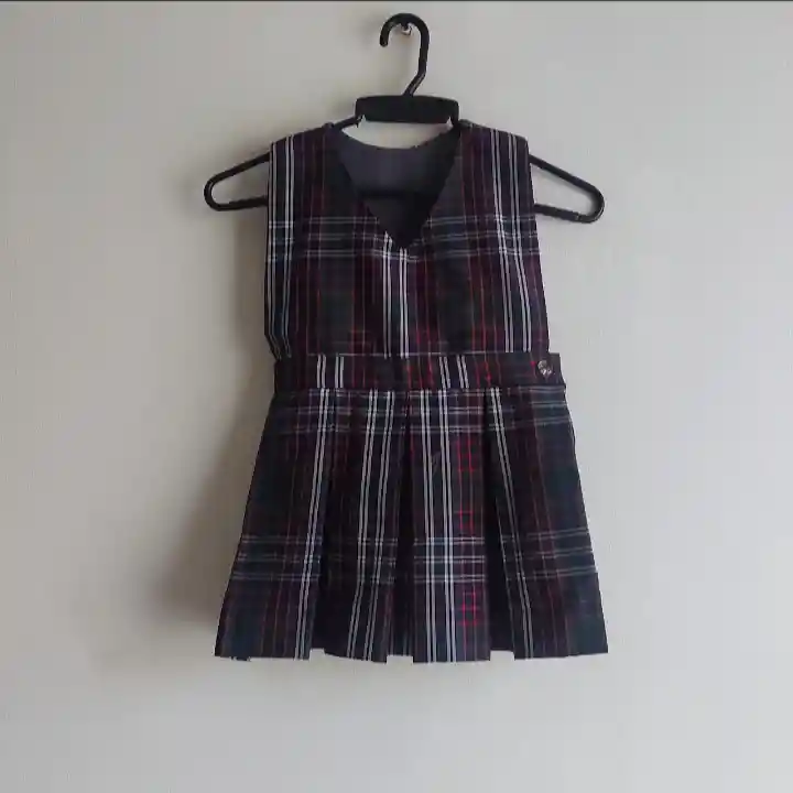 Jardinera Falda Plisada Azul Oscuro Para Niña Talla 4