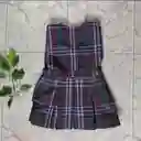 Jardinera Falda Plisada Azul Oscuro Para Niña Talla 4