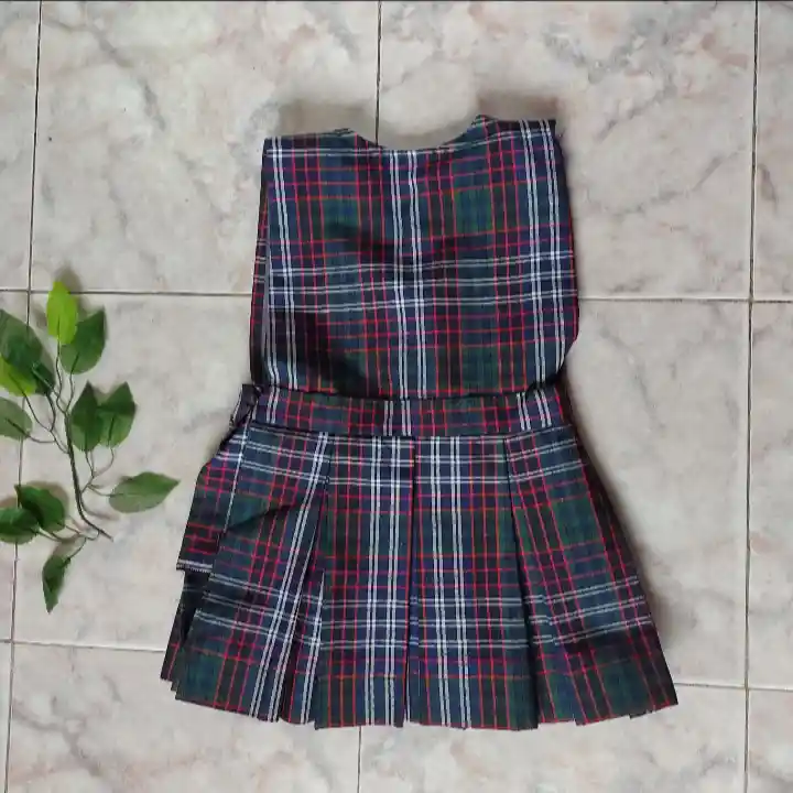 Jardinera Falda Plisada Azul Oscuro Para Niña Talla 4