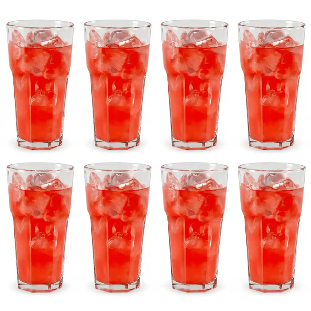 Vasos Lisboa Cristar X6 Vidrio 16 Oz 493 Ml Duraderos Y Elegantes