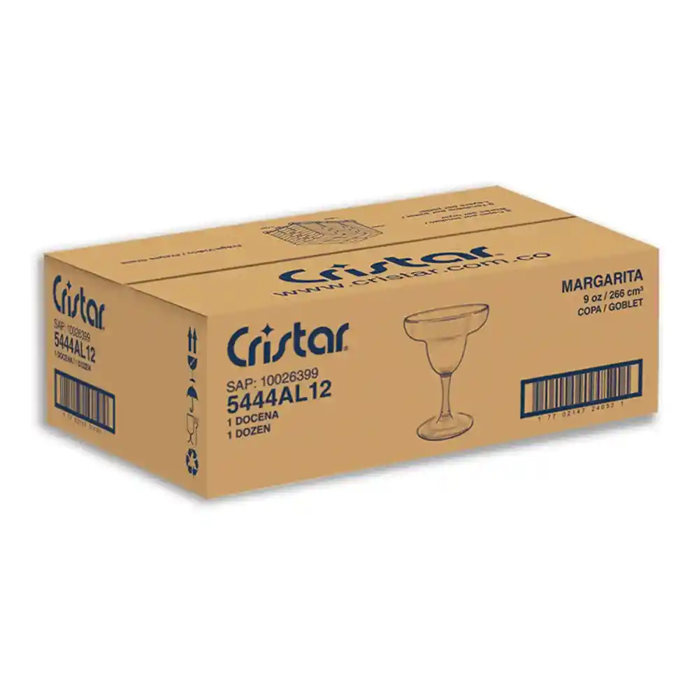 Copa Margarita X 12 283 Ml Cristar Coctelería