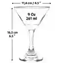 Copa Martini 9 Oz 261 Ml 1 Unidad Vidrio Cristar Coctel