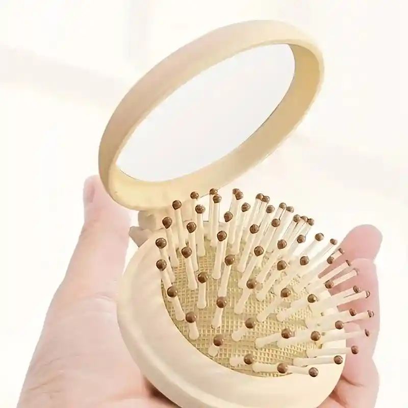 Cepillo Peine Liviano Pequeño Redondo Con Espejo Capibara Enkor