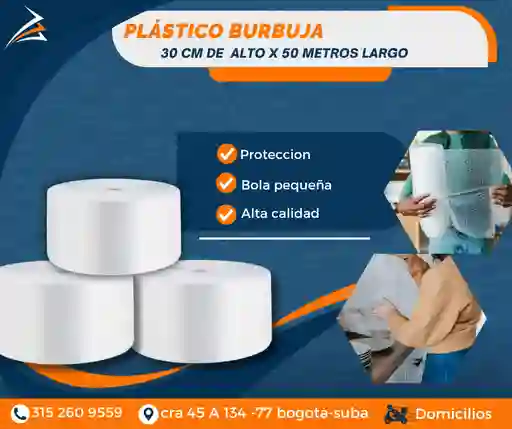Plastico Burbuja-papel Burbuja 30cmx50m Empaque Y Embalaje Para Mudanza