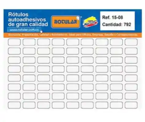 Rótulo Adhesivo Blanco Mate 15x08 Mm – Paquete X792 Unidades