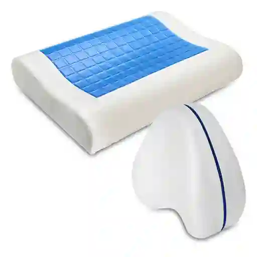 Combo De Almohada Ortopédica Gel Refrescante + Almohada Para Apoyo De Piernas