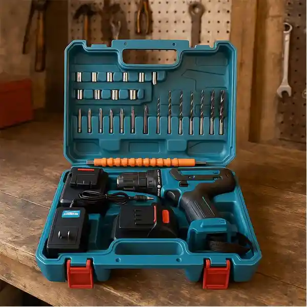Taladro Atornillador Mini Inalámbrico 24 Piezas Doble Bateria
