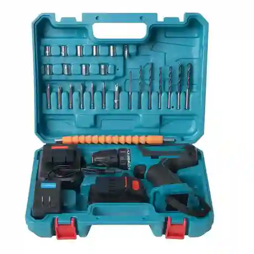Taladro Atornillador Mini Inalámbrico 24 Piezas Doble Bateria